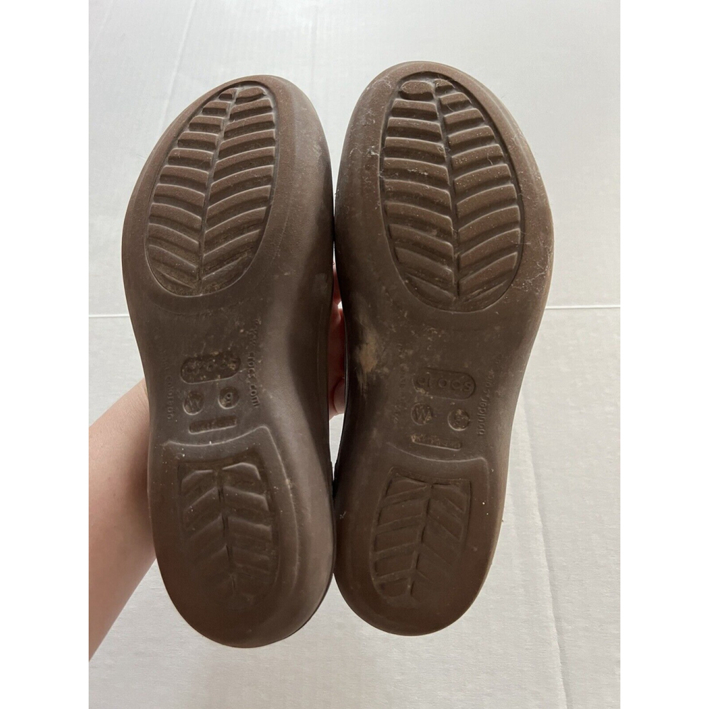 Crocs Olivia Sandal Womens 9M Rhinestone Slingback Ballet Flats Comfort Brown - Picture 5 of 7